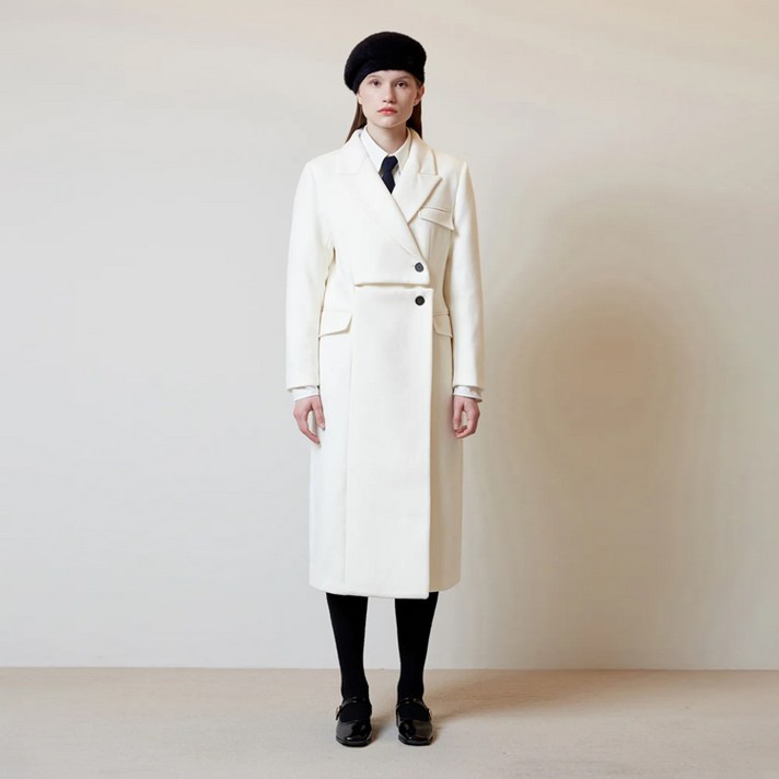 오아이오아이 여성용 슬릿 울 코트