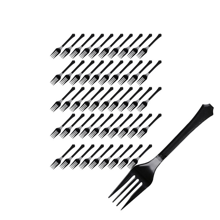 대성기업 개별포장 포크 블랙, 1개입, 50개
