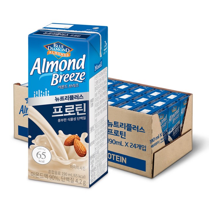 블루다이아몬드 아몬드 브리즈 뉴트리플러스 프로틴, 190ml, 24개