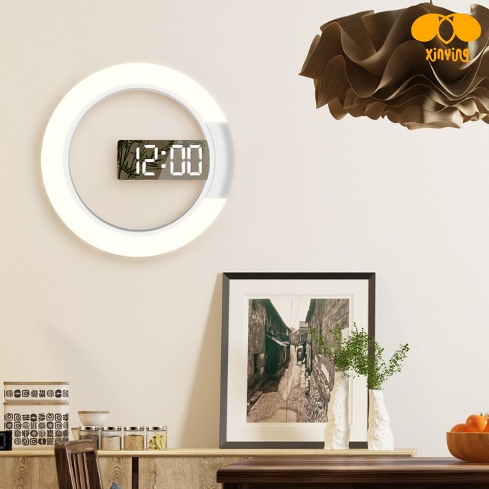 XINGYING 미러클락 무드등 LED벽시계 무소음벽시계, 혼합 색상