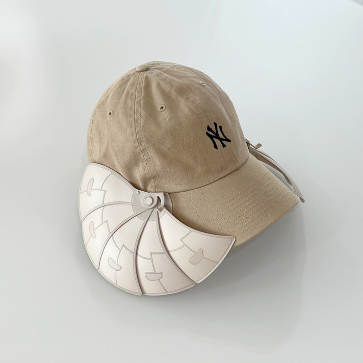 [윙캡] 얼굴 자외선 차단 골프 장비 - 모자에 끼우는 얼굴햇빛가리개, 베이지(모자 미포함)