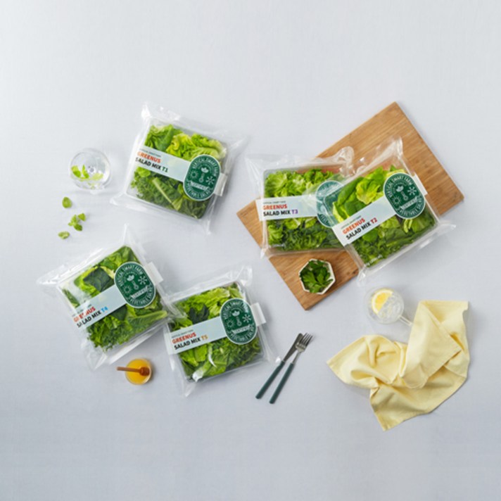 그린어스 유러피안 샐러드(80g) 5팩 + 드레싱제공, T1+T2+T3+T4+T5 5팩