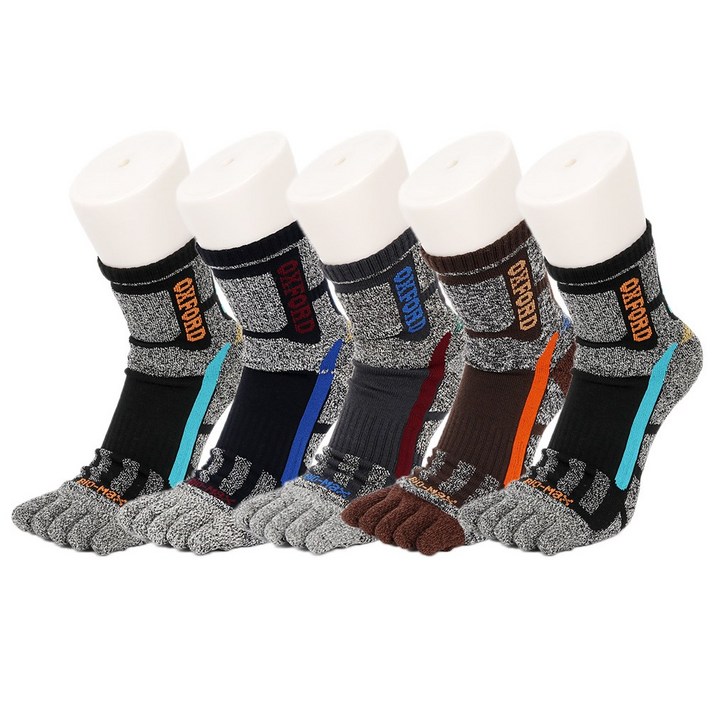 옥스포드 남성용 스포츠 쿠션 단목 발가락양말 5켤레 OF1702AT