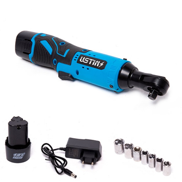 우스틴스 충전임팩 전동 라쳇 렌치 12V 임팩트 렌치 세트, 1세트(배터리 1개)