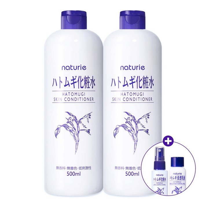  [증정] 나츄리에 하또무기 스킨 컨디셔너 500ml X 2개 + 공병 밀크미니어처(증정), 1개 
