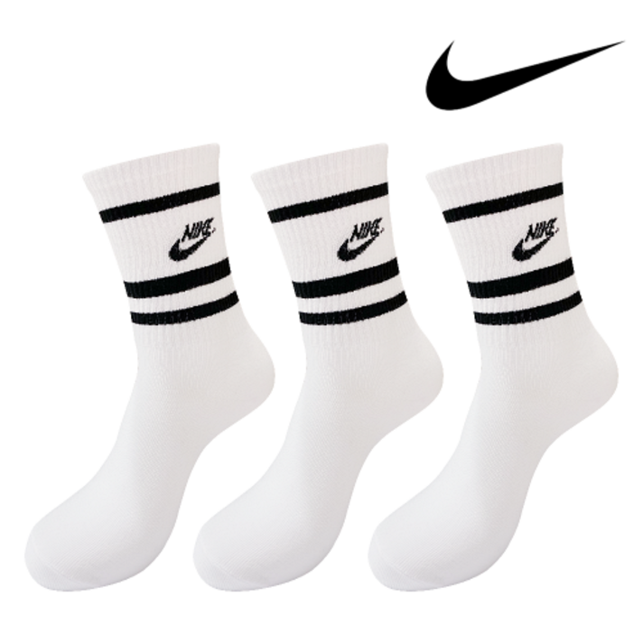 나이키스우시 스포츠 장목 에브리데이 크루삭스 패션 헬스 필라테스 홈트 기본두께 양말 흰색 3켤레