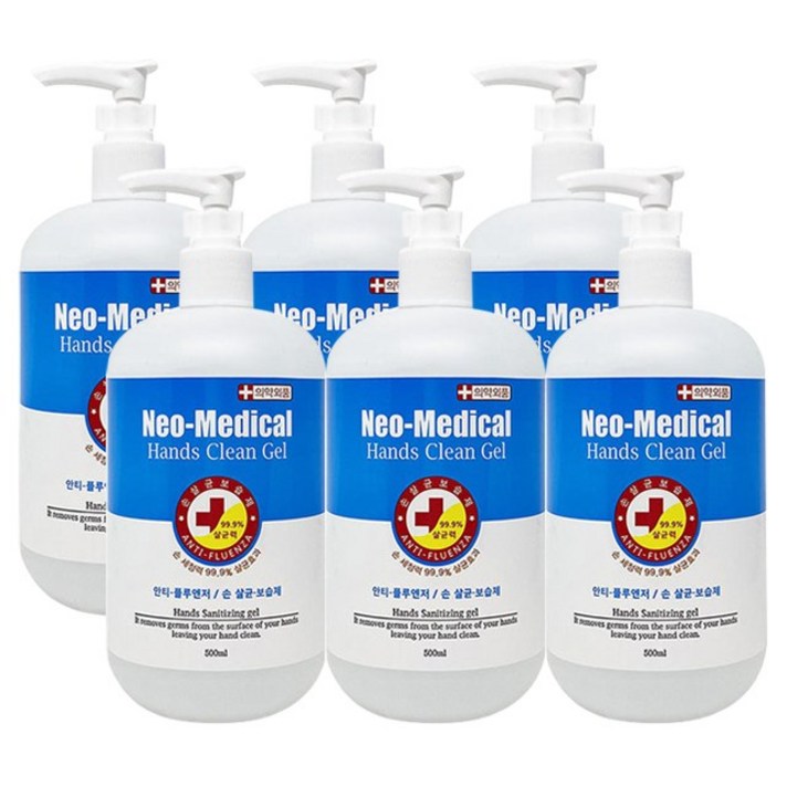 네오메디컬 핸드클린 손소독제, 500ml, 6개