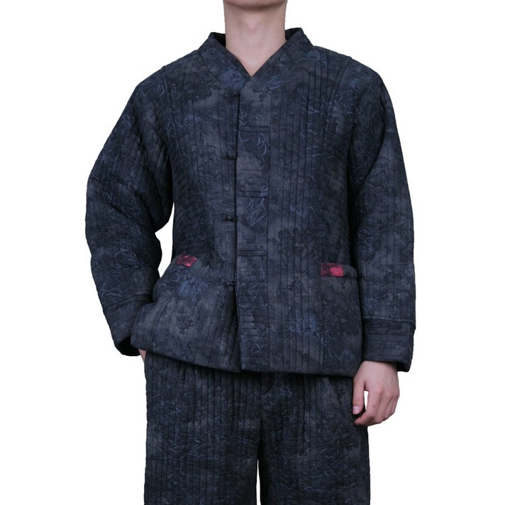 만덕몰 겨울용 남성 나염 우라 누비 2ps 세트 개량 생활한복 절복 법복 단체복