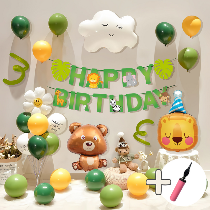 홈 생일파티풍선 가랜드 세트 손펌프  풍선테이프 증정, BR07