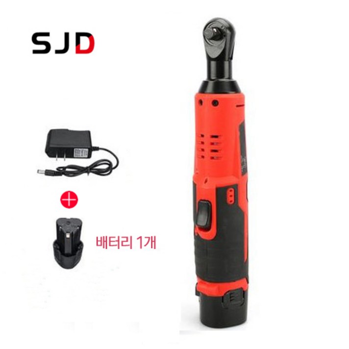 FOXSUR 임팩트 90도 직각 무선 전동 라쳇 렌치 12V 다나에, 단품