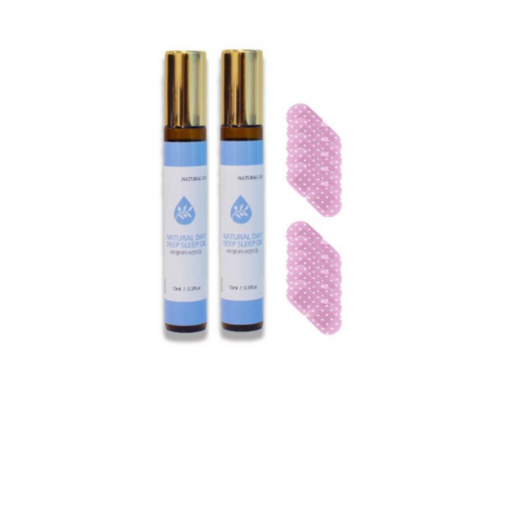내추럴데이 숙면오일 롤온 타입 10ml x 2p + 잠이솔솔 일회용 온열안대 10p, 1세트