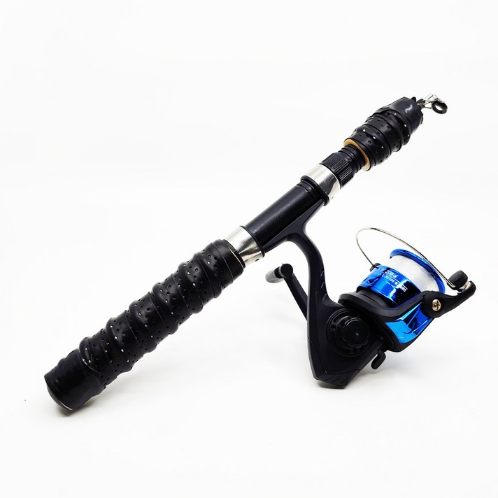 구멍치기컬러낚시대 돌틈 미니 방파제 석축 빙어 얼음 로드릴세트, 블랙