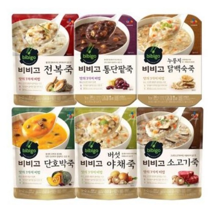 비비고 죽 6종, 450g, 1세트