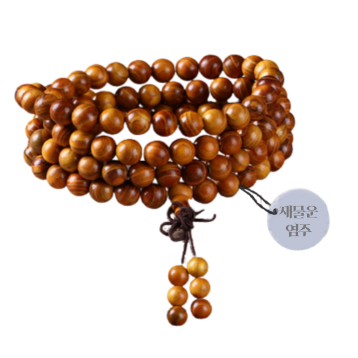론조모니 재물운 소원성취 삼재 향나무 108염주, 황금단목