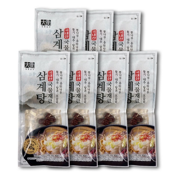 국산 삼계탕 재료 티백 100g 7개 세트 국물재료 부재료 삼계재료