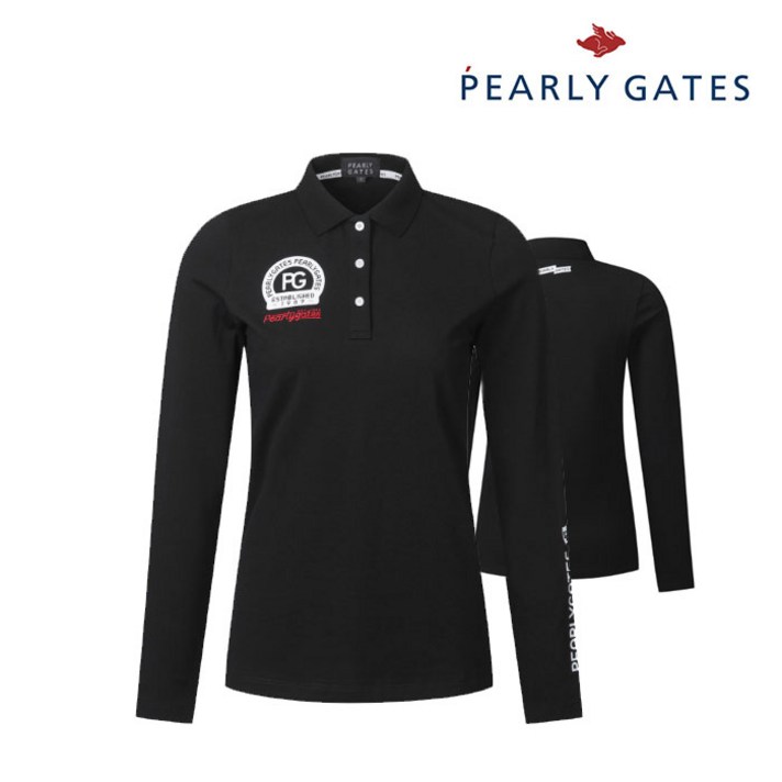 파리게이츠 골프 pearlygatesgolf여성 스포티 카라 티셔츠 P522B3TS952_BK, 001, BK, 1개
