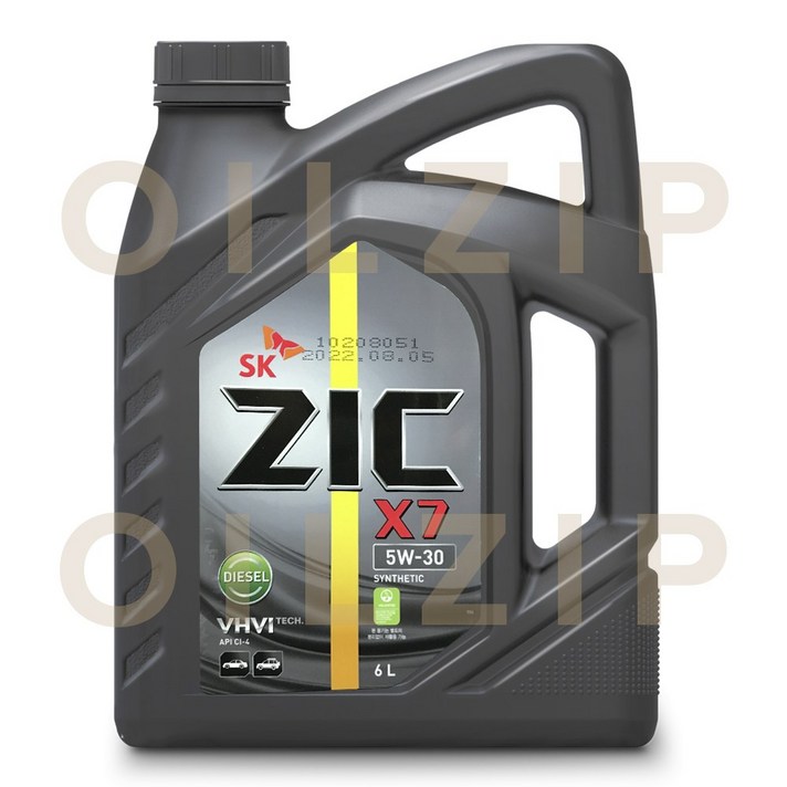 지크 X7 5W30 디젤 6리터 합성 경유 엔진오일, 1개, 지크 X7 5W30 디젤 6리터, 5w30