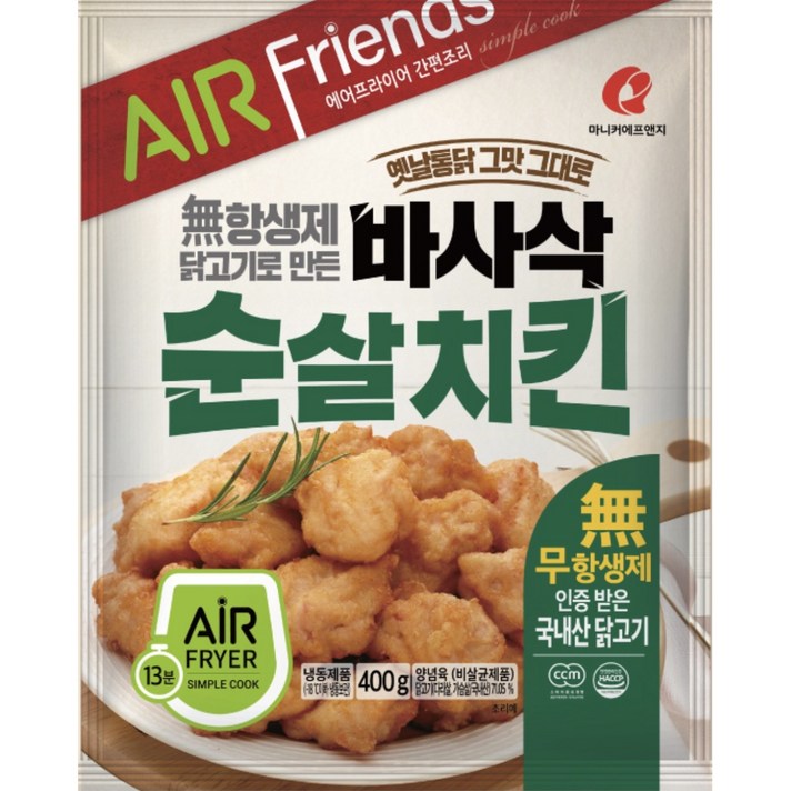 (마니커에프앤지) 바사삭 순살치킨 400g 1개입 (무항생제), 1개