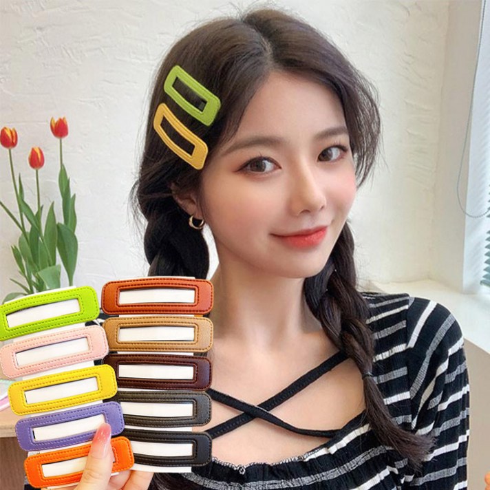  [2종 세트] 18 데일리 심플 가죽 똑딱핀 
