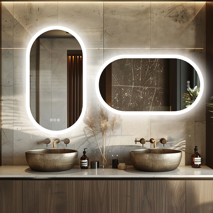 LUVODI 터치형 led 욕실거울 500×1000 조명 벽거울 3색조정 김서림 제거 밝기 조정 스마트 메모리성능