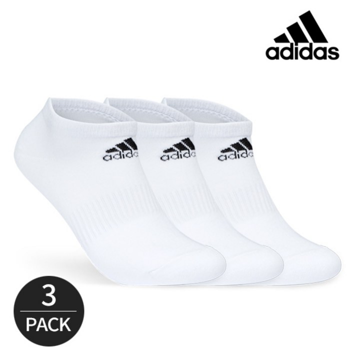 (국내생산)ADIDAS 아디다스 남성 퍼포먼스 발등로고 스니커즈 3족세트 화이트, FREE