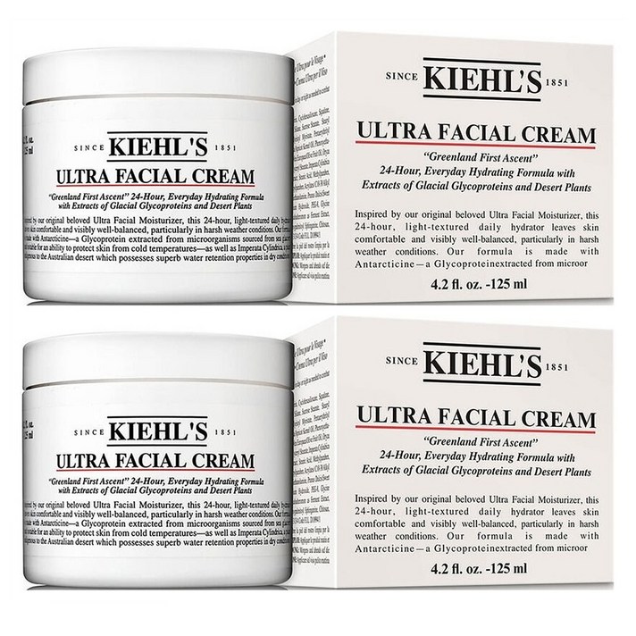 키엘 울트라 훼이셜 수분 크림 125ml 2팩 Kiehl's Ultra Facial Cream, 1개