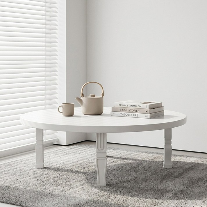 하루꿈 좌식 밥상 원형 식탁 좁은 공간 활용 책상 낮은 거실 침실 테이블