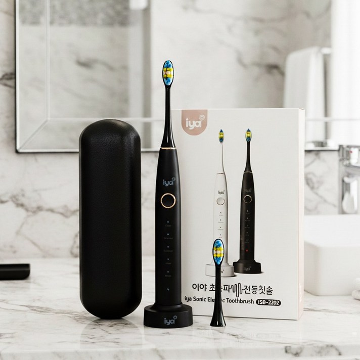 IYA 이야 음파 전동칫솔 ISB2202 초음파 교정 치석 미백 휴대용 칫솔