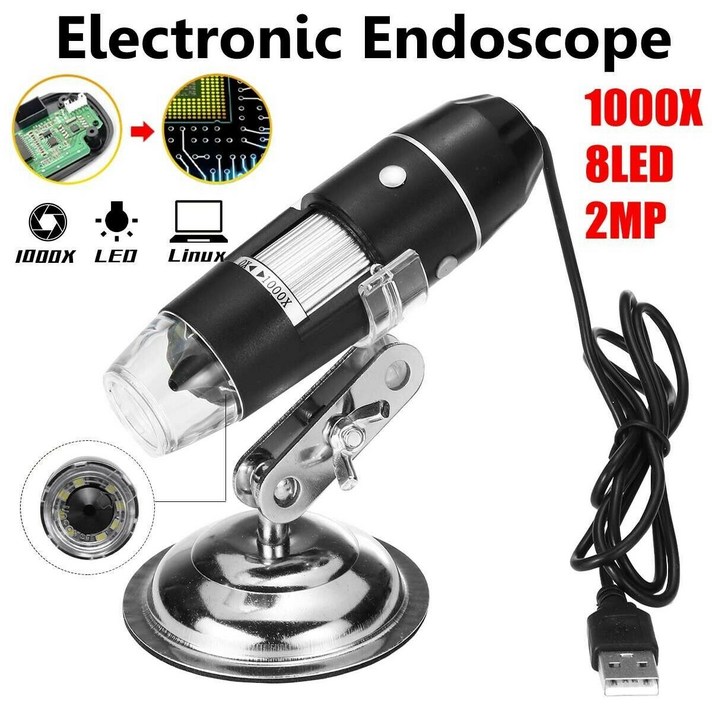 E.T.Shop 디지털USB현미경 젠더증정 스마트폰연결 핸드폰연결 PC연결 전자 광학 과학실험 곤충관찰, 1Ea, USB현미경(1000X)/4시이전당일출고/해외대행X