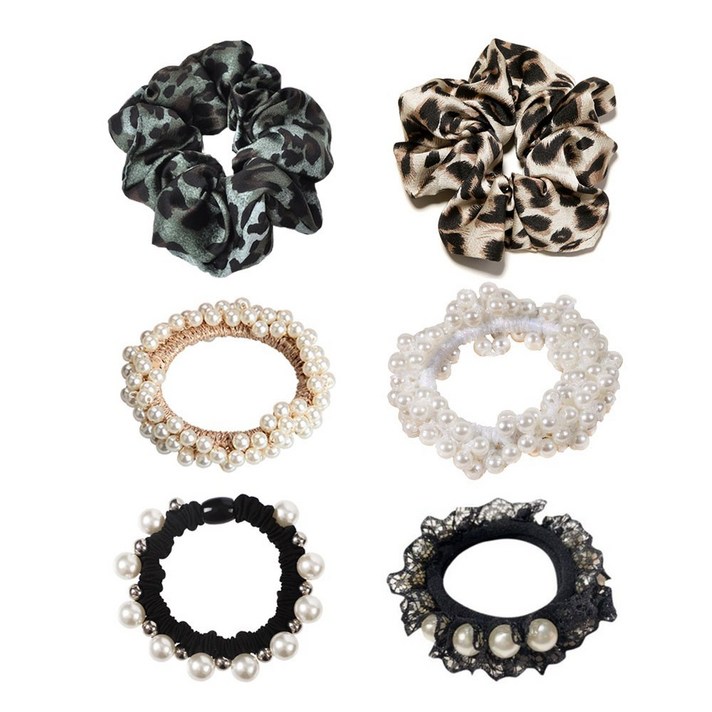 수스다 꼽창끈 6종세트 호피끈2P 진주끈2P 진주레이스2P