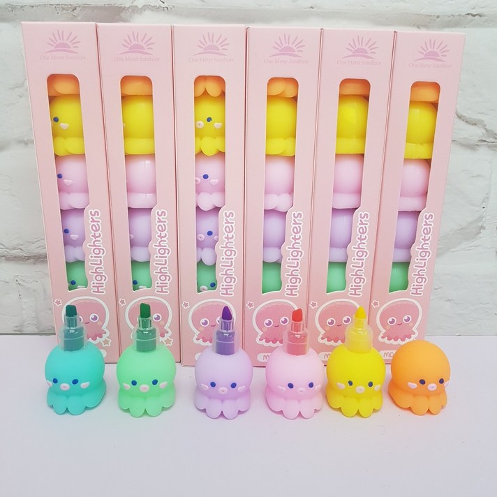 형광펜, 문어형광펜6종한세트
