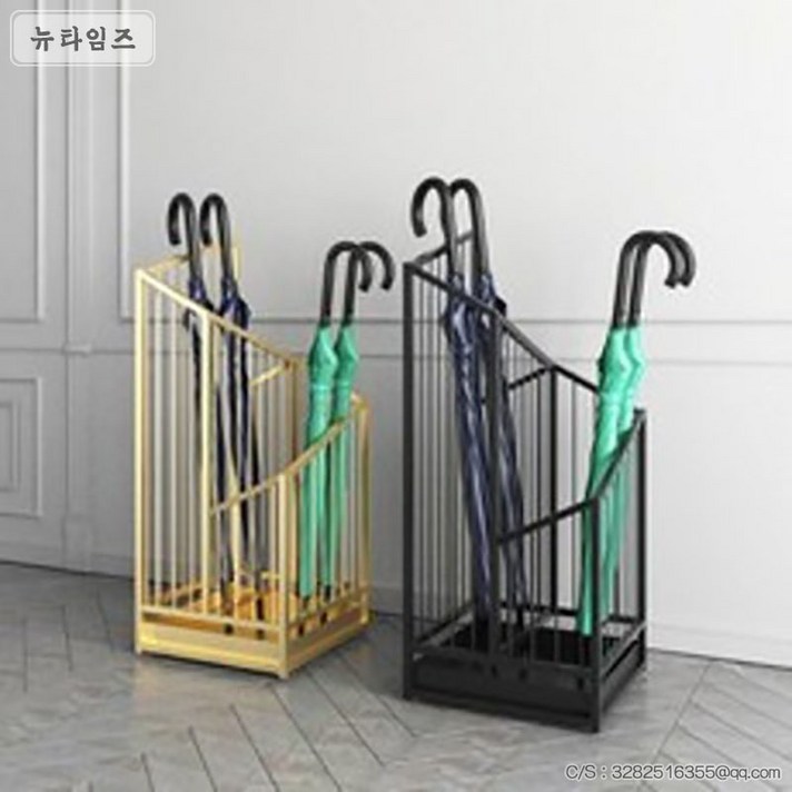 모던디자인 라인 우산꽂이 철재 우산보관대 개업선물 가정용 C650, 블랙