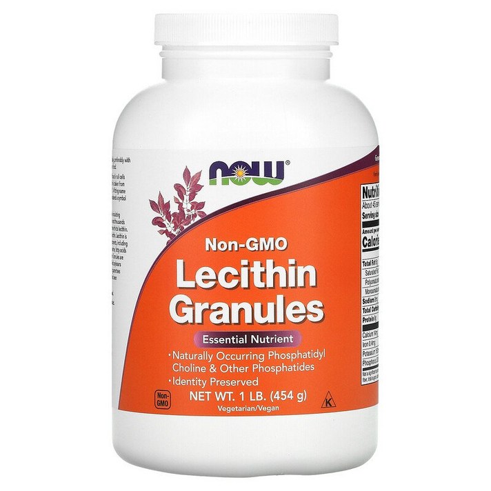 나우푸드 레시틴 그래뉼 논-GMO 1lb(454g) 2병 Now Foods Lecithin Granules Non-GMO 1lb(454g), 454g, 2개