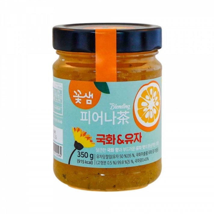 꽃샘 피어나차 국화유자/자스민레몬/히비스커스자몽 350g 1병, 자스민레몬