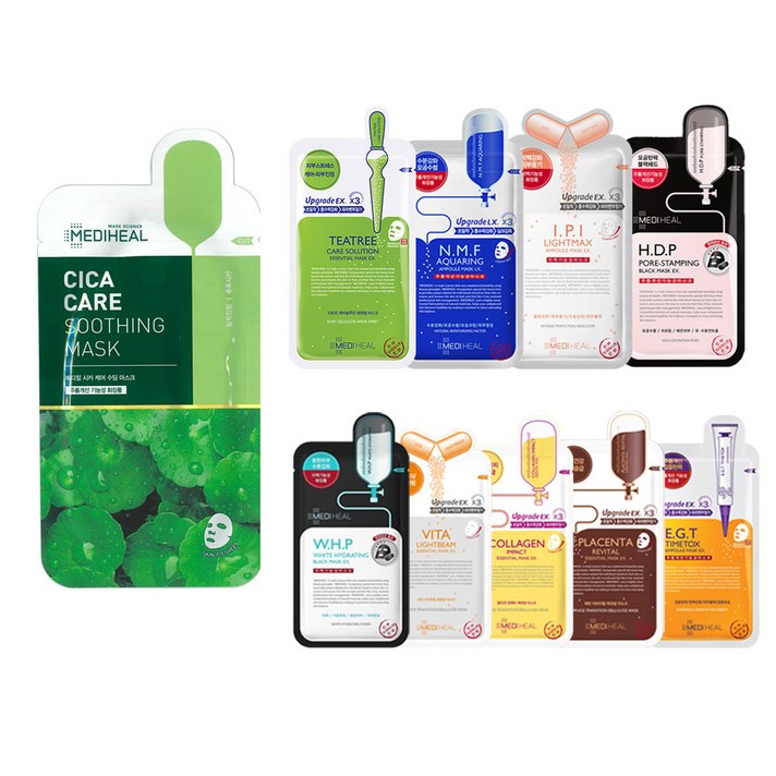 메디힐 마스크 시트 팩 세트 nmf whp 시카팩 베스트10, 10종20장