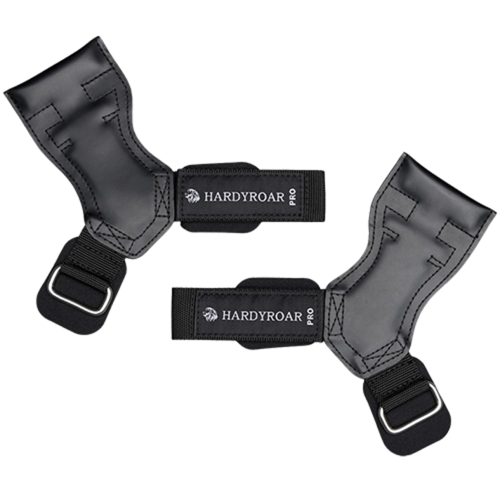 하디로어 헬스 스트랩 파워 리프팅 그립, 블랙 L