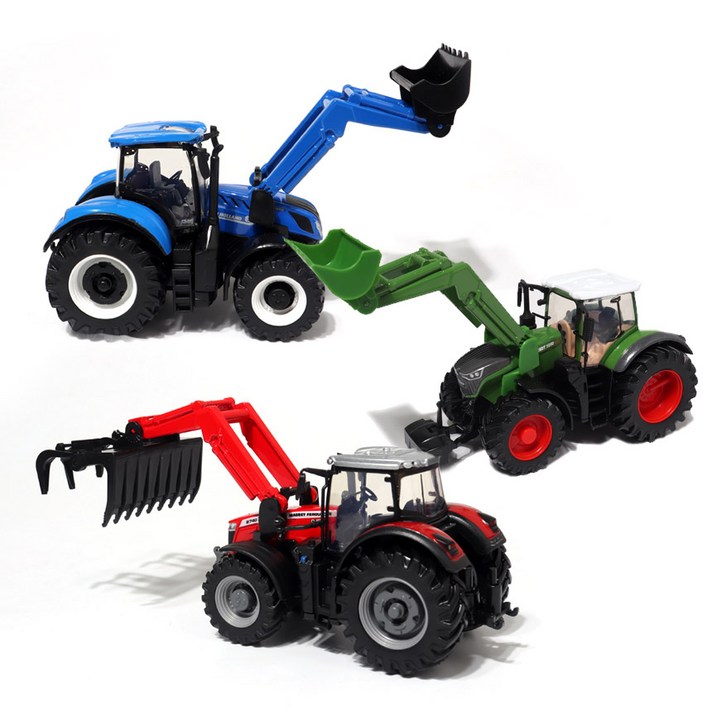 브라고 팜 랜드 트랙터 로더 다이캐스트 메탈 후렉션기어 작동, 1개