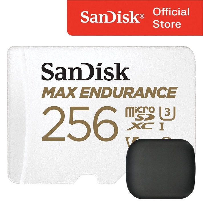 샌디스크 Max Endurance 블랙박스 마이크로 SD 카드 / 메모리 보관 케이스, 256GB 7424936188