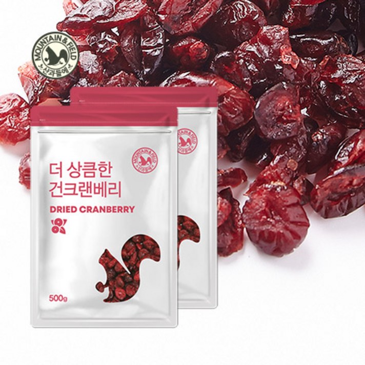 산과들에 건 크랜베리 500g 2봉 1kg 건크랜베리, 2개