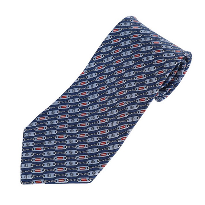 (대전중고명품) 구찌 고리 패턴 실크 넥타이