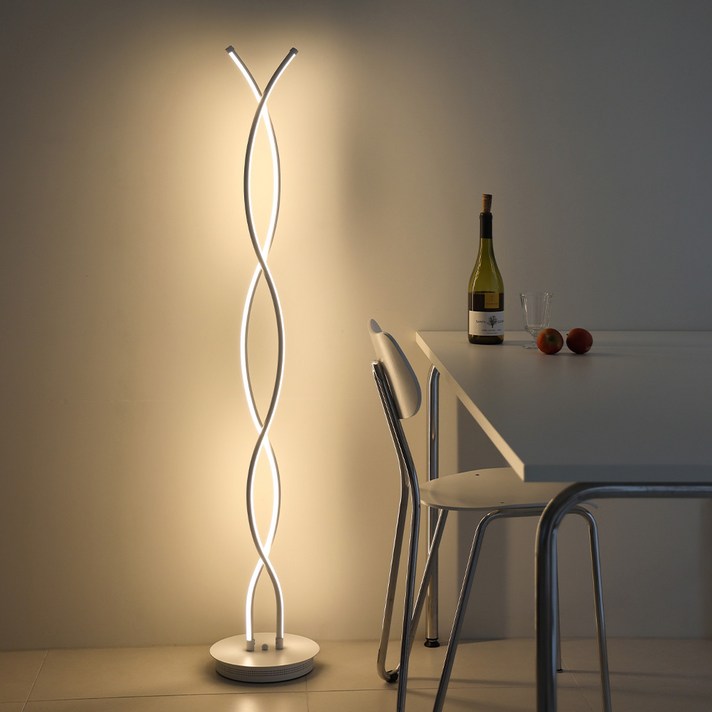 라루즈 국내제작 Mare 마레 9단계 밝기조절 장스텐드 인테리어조명, 화이트