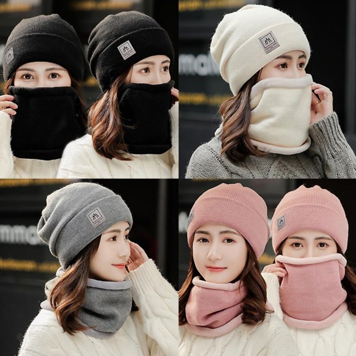 제이위드 미뉴 소프트 니트 이너벨벳 넥워머 세트 겨울 방한 비니 모자