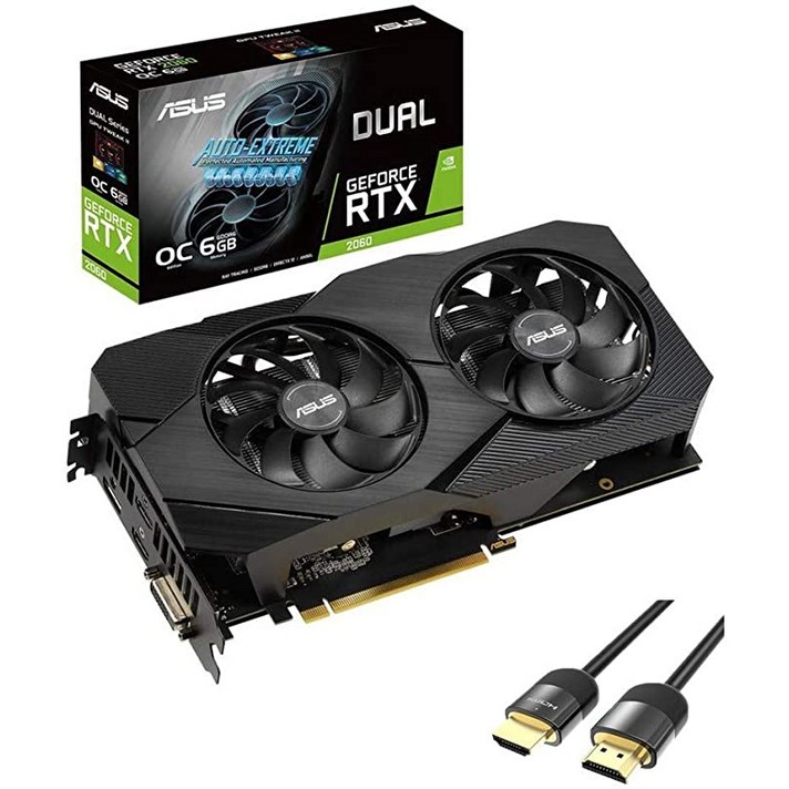 ASUS GeForce RTX 2060 EVO OC Edition Graphics Card 6GB 192-Bit GDDR6 PCI Express 3.0 x16 HDCP Read, 단일옵션