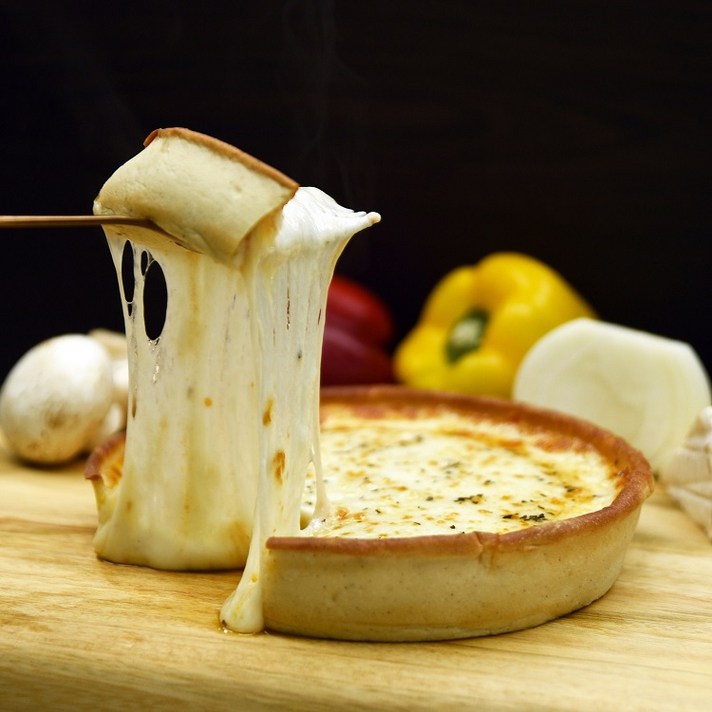 프리미엄 시카고 치즈피자(국산치즈100%/국산서리태수제도우)