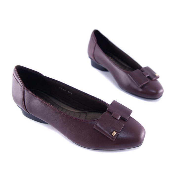 엄마짱 MWP 5162 사각나비리본 단화 양가죽 2CM 플랫 엄마구두 선물 수제화