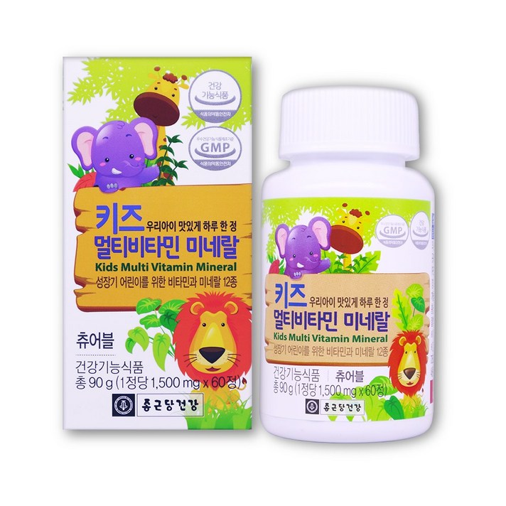 종근당건강 키즈 멀티비타민 미네랄, 60정, 2개