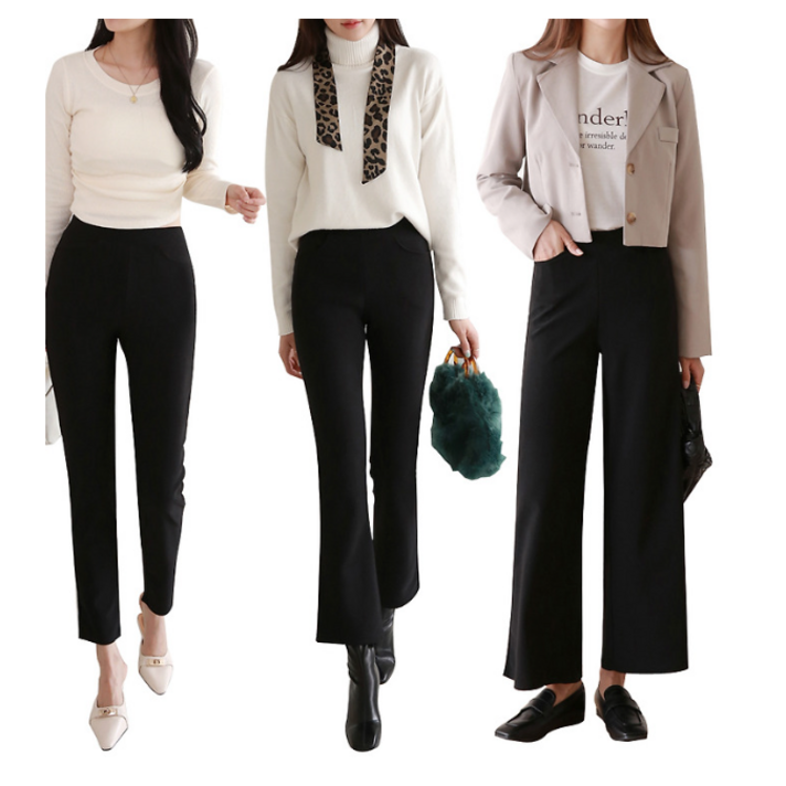 국내생산 3종핏 5599까지 여성주니어 사계절 밴딩 슬랙스 팬츠 빅사이즈