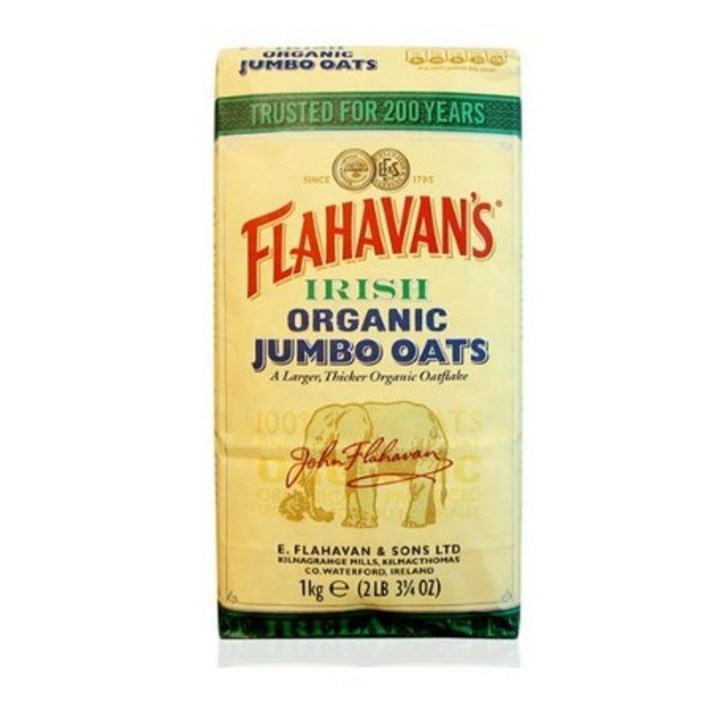 플라하반 점보 오트플레이크 유기농, 1kg, 2개