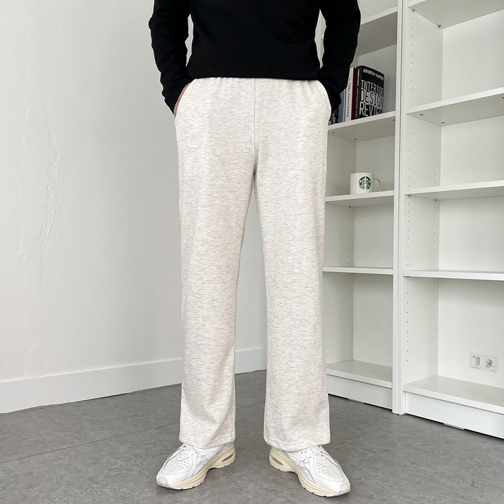 프롬엘 남자 사계절 일자 와이드 사방스판 트레이닝 밴딩 팬츠 (5COLOR)