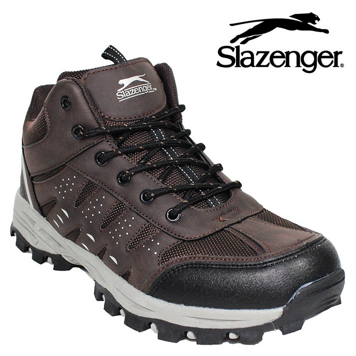 SLAZENGER 슬레진져 남성 생활방수 가죽 소재 고강도 탄탄한 발목 덮는 6인치 높이 등산화 트레킹화 MD0342